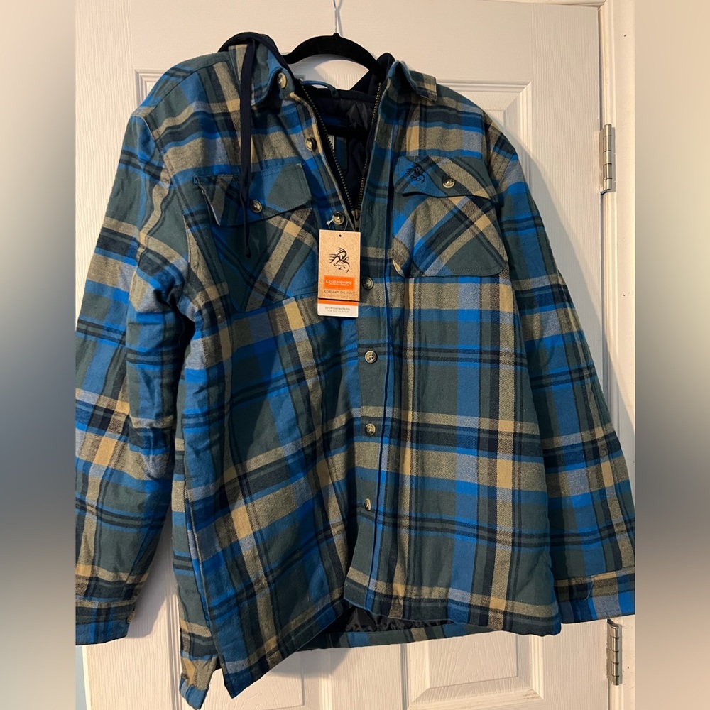 Men’s Hooded plaid shirt jacket